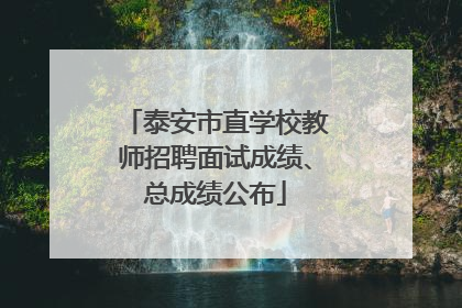 泰安市直学校教师招聘面试成绩、总成绩公布