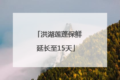 洪湖莲蓬保鲜延长至15天