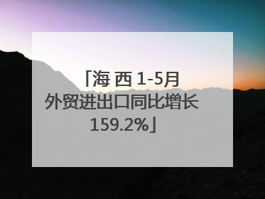 海 西 1-5月外贸进出口同比增长159.2%