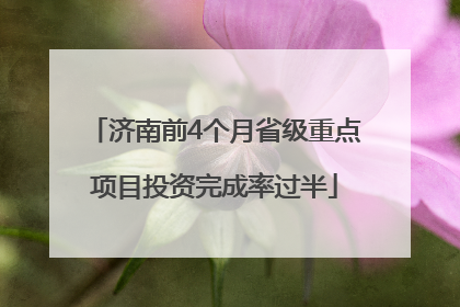 济南前4个月省级重点项目投资完成率过半