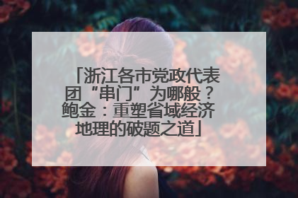 浙江各市党政代表团“串门”为哪般？鲍金：重塑省域经济地理的破题之道