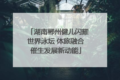 湖南郴州健儿闪耀世界泳坛 体旅融合催生发展新动能