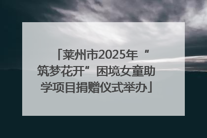 莱州市2025年“筑梦花开”困境女童助学项目捐赠仪式举办