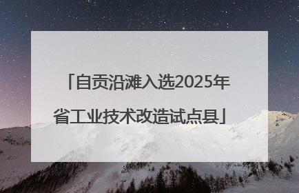 自贡沿滩入选2025年省工业技术改造试点县
