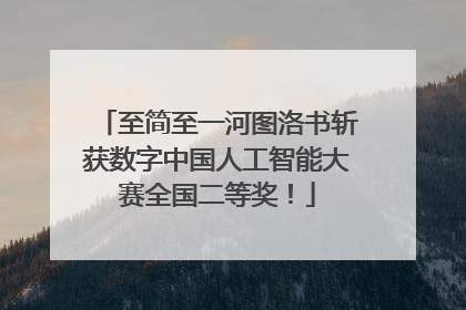 至简至一河图洛书斩获数字中国人工智能大赛全国二等奖！
