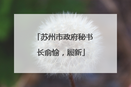 苏州市政府秘书长俞愉，履新
