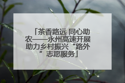 茶香路远 同心助农——永州高速开展助力乡村振兴“路外”志愿服务