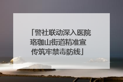 警社联动深入医院 珞珈山街道精准宣传筑牢禁毒防线