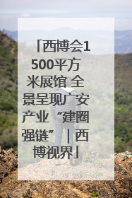 西博会1500平方米展馆 全景呈现广安产业“建圈强链”｜西博视界