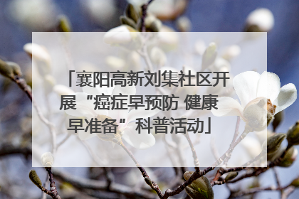 襄阳高新刘集社区开展“癌症早预防 健康早准备”科普活动