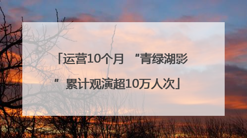 运营10个月 “青绿湖影”累计观演超10万人次