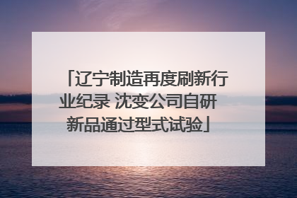 辽宁制造再度刷新行业纪录 沈变公司自研新品通过型式试验