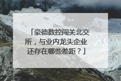 豪德数控闯关北交所，与业内龙头企业还存在哪些差距？