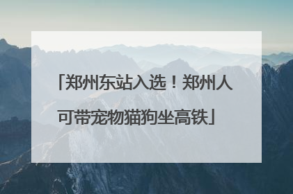 郑州东站入选！郑州人可带宠物猫狗坐高铁