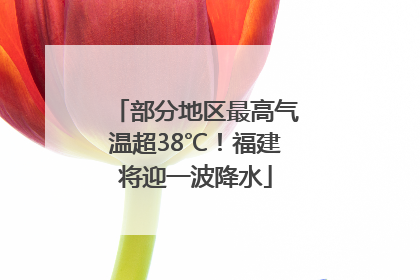 部分地区最高气温超38℃！福建将迎一波降水