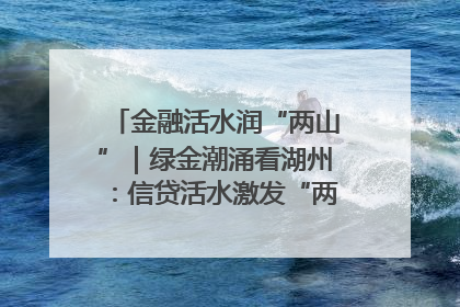 金融活水润“两山”｜绿金潮涌看湖州：信贷活水激发“两山”转化势能
