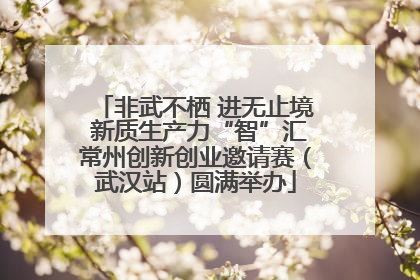 非武不栖 进无止境 新质生产力“智”汇常州创新创业邀请赛（武汉站）圆满举办