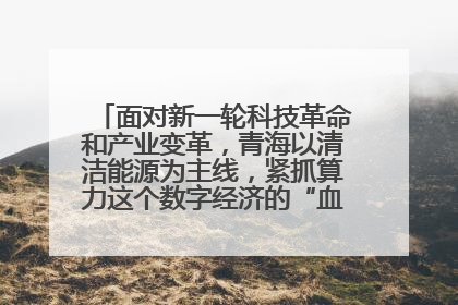 面对新一轮科技革命和产业变革，青海以清洁能源为主线，紧抓算力这个数字经济的“血液”、科技主权的“筹码”、产业升级的“杠杆”、绿色转型的“支点”，勇于撬动国家“双碳”战略、“东数西算”工程重大发展新机遇