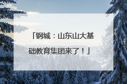 钢城：山东山大基础教育集团来了！