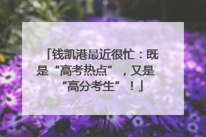 钱凯港最近很忙：既是“高考热点”，又是“高分考生”！