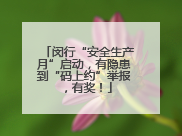 闵行“安全生产月”启动，有隐患到“码上约”举报，有奖！