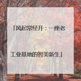 风起常经开：一座老工业基地的智美新生
