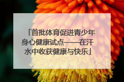 首批体育促进青少年身心健康试点——在汗水中收获健康与快乐