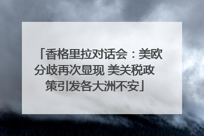 香格里拉对话会：美欧分歧再次显现 美关税政策引发各大洲不安