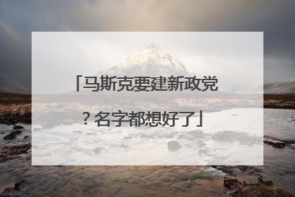 马斯克要建新政党？名字都想好了