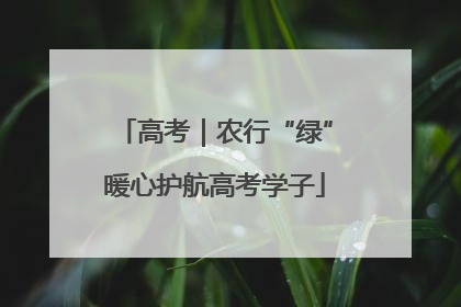 高考｜农行“绿”暖心护航高考学子