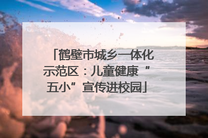 鹤壁市城乡一体化示范区：儿童健康“五小”宣传进校园