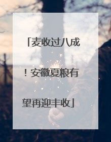麦收过八成！安徽夏粮有望再迎丰收