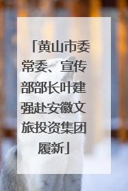 黄山市委常委、宣传部部长叶建强赴安徽文旅投资集团履新