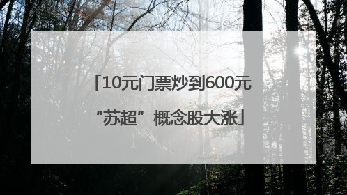 10元门票炒到600元 “苏超”概念股大涨