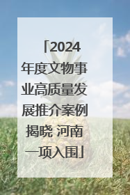 2024年度文物事业高质量发展推介案例揭晓 河南一项入围