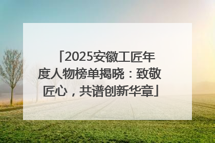 2025安徽工匠年度人物榜单揭晓：致敬匠心，共谱创新华章