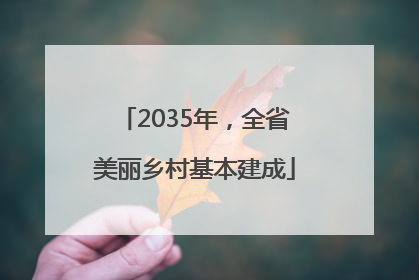 2035年，全省美丽乡村基本建成