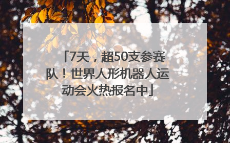 7天，超50支参赛队！世界人形机器人运动会火热报名中
