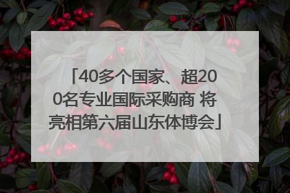 40多个国家、超200名专业国际采购商 将亮相第六届山东体博会